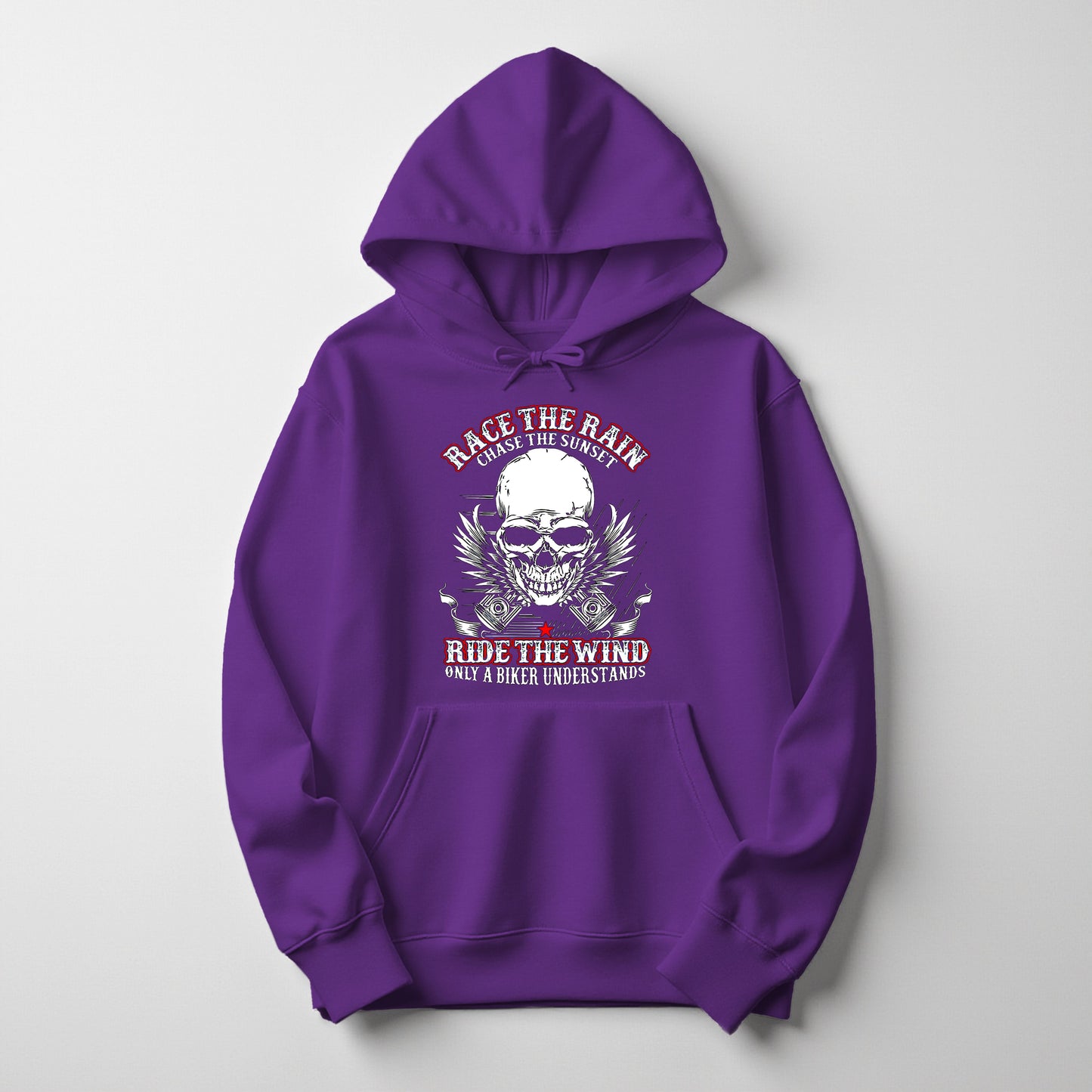 Biker Skull Hoodie | Ride the Wind Motorcycle Hoodie