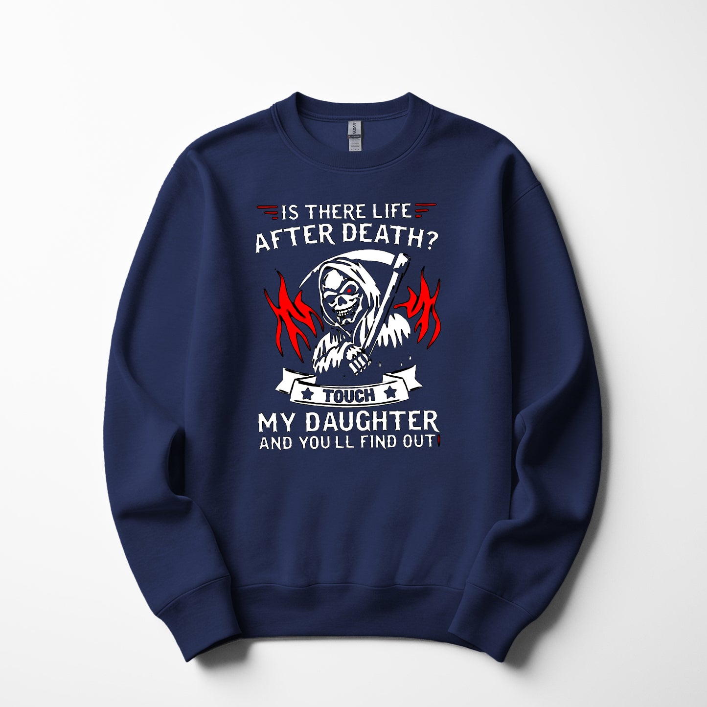 Protective Dad Sweatshirt | Touch My Daughter Bold Graphic