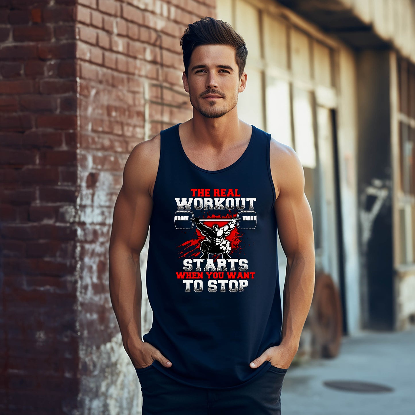 The Real Workout Starts When You Want To Stop | Men’s Gym Tank Top