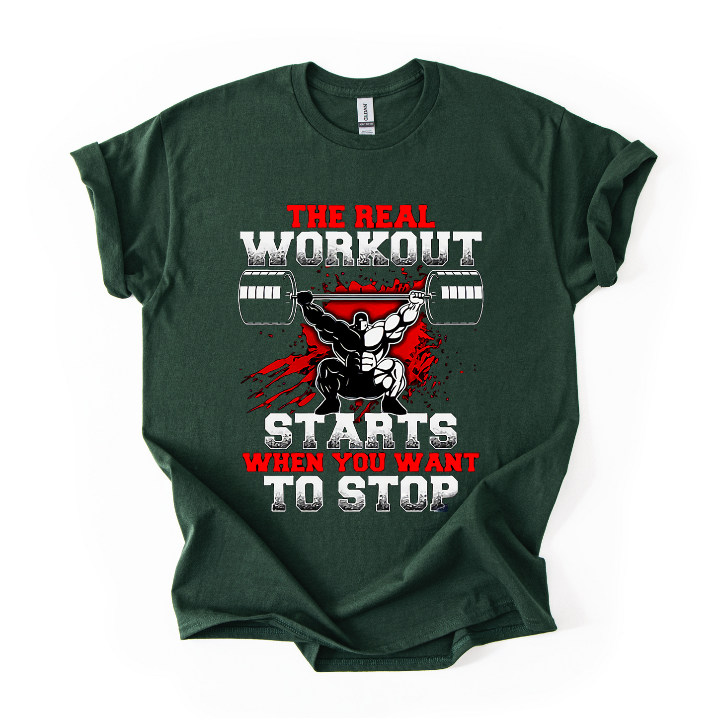 The Real Workout Starts When You Want to Stop – Men's Gym T-Shirt