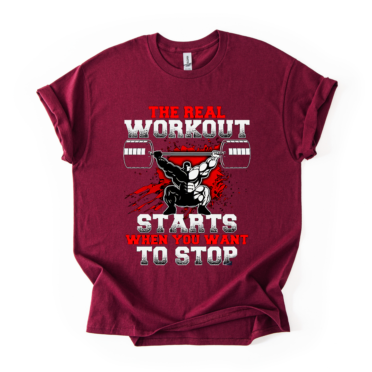 The Real Workout Starts When You Want to Stop – Men's Gym T-Shirt