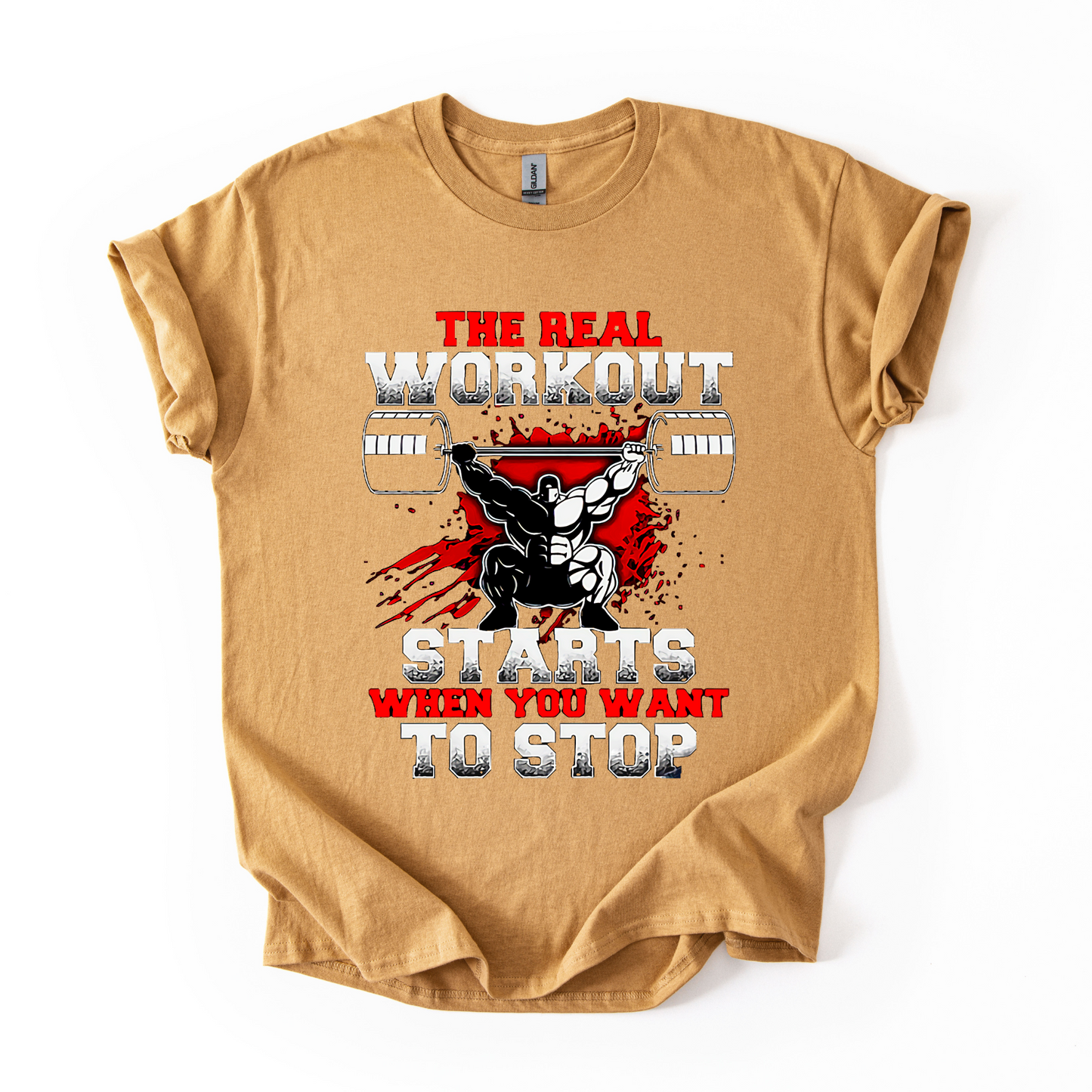 The Real Workout Starts When You Want to Stop – Men's Gym T-Shirt