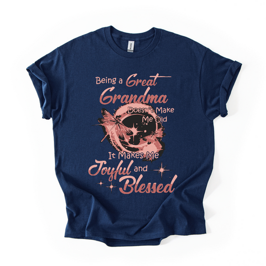 Being a Great Grandma – Joyful & Blessed Dragonfly Design T-Shirt