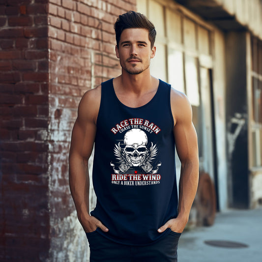 Biker Skull Tank Top | Ride the Wind Men’s Motorcycle Tank